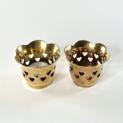 Fyrfadsstager i messing (s�t a' 2 stk samlet) - tulipanformet