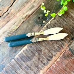 Fiskeknive - vintage med sort skaft (par)