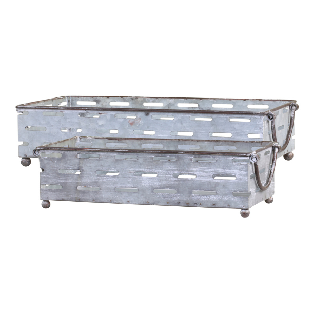 Gl. franske zinkbakker (st a' 2 stk) 