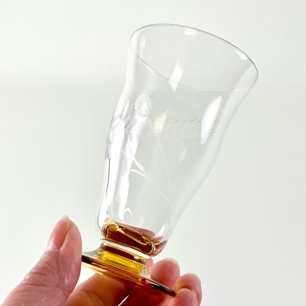 Sodavandsglas (6 stk samlet) - gylden fod 