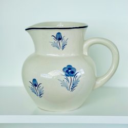 Kande - fajance med bl blomster