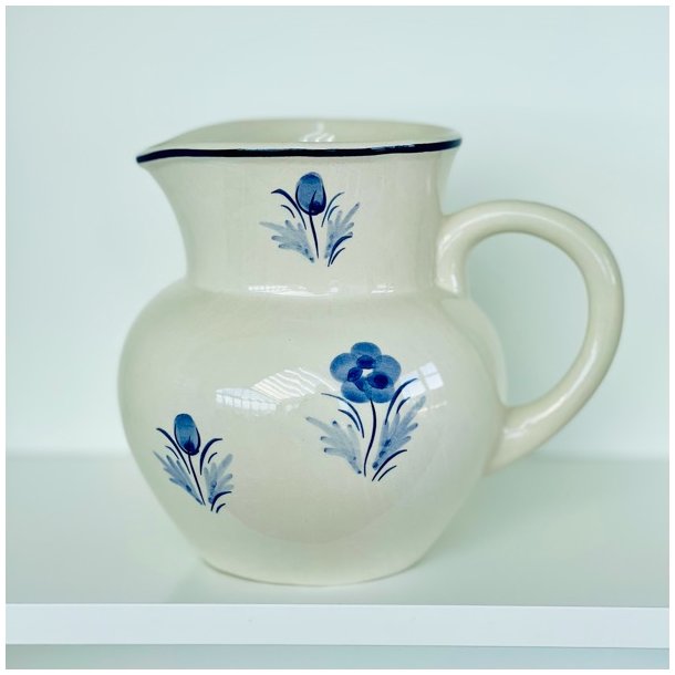 Kande - fajance med bl blomster