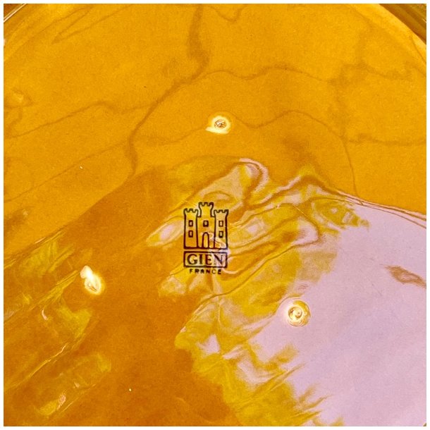 Fransk fonduetallerken - sennepsgul, to-delt, Gien 