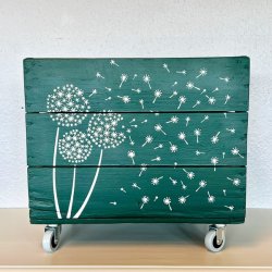 Gl. lkasse p hjul - grn