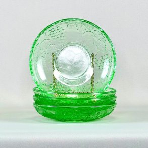 Asietter (st a' 4 stk) - lysegrnt presset glas