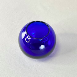 Fyrfadsstage - lille vase, koboltbl