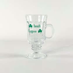 Irish Coffee glas (4 stk samlet) - krus m/hank, grn skrift