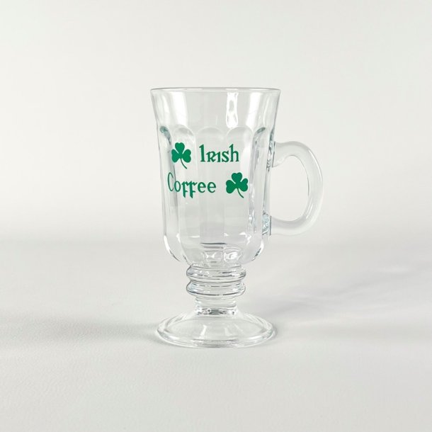 Irish Coffee glas (4 stk samlet) - krus m/hank, grn skrift