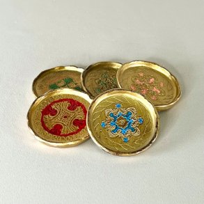 Glasbrik - italiensk, dekoreret tr (st a' 5 stk) 