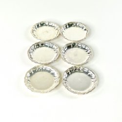 Coasters - glasbrikker i s�lvplet �8 cm (s�t a 6 stk)