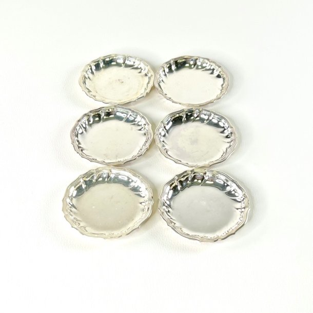 Coasters - glasbrikker i s�lvplet �8 cm (s�t a 6 stk)