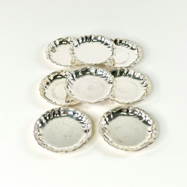 Coasters - glasbrikker i s�lvplet �9,5 cm (s�t a 4 stk)