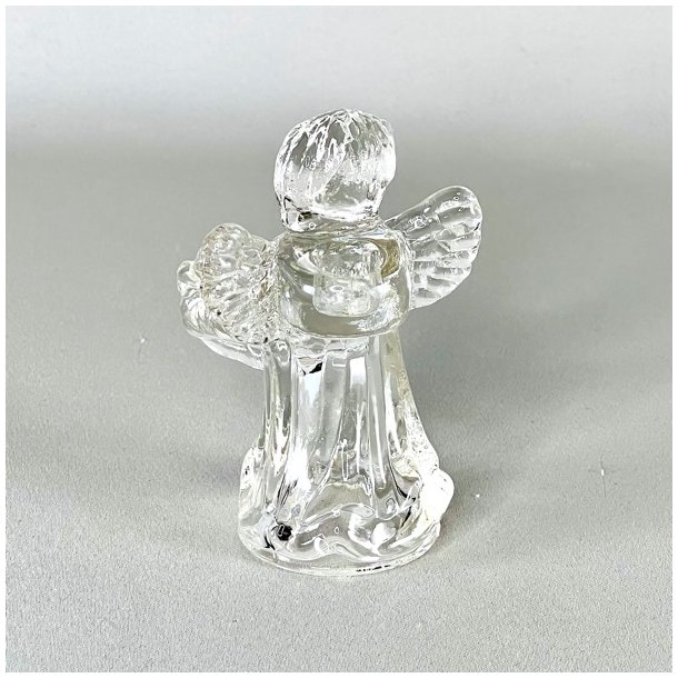 Lysestage - engel i glas