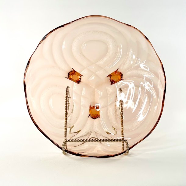 Glasfad - lyser�d m/blondekant og p� f�dder