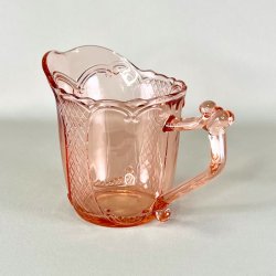 Glaskande - lyserd med rudemnster