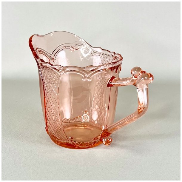 Glaskande - lyserd med rudemnster