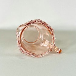 Glaskande - lyserd med blondekant