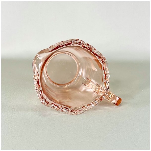 Glaskande - lyserd med blondekant