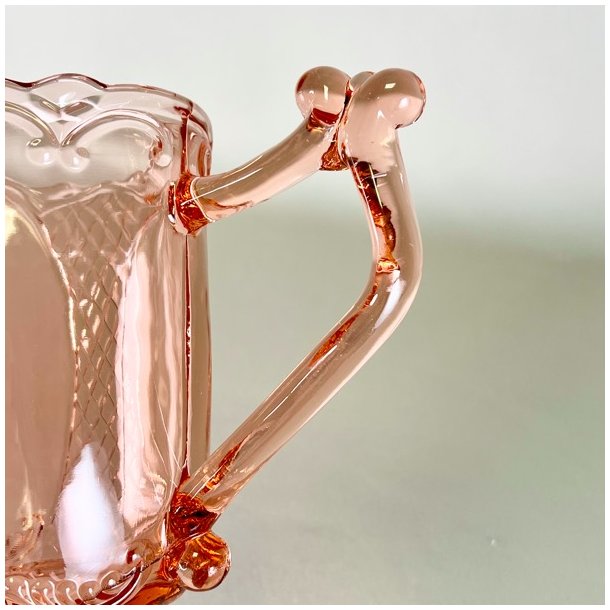 Glaskande - lyserd med rudemnster