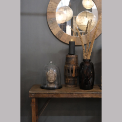 Torino glasklokke p sort bund - Stor