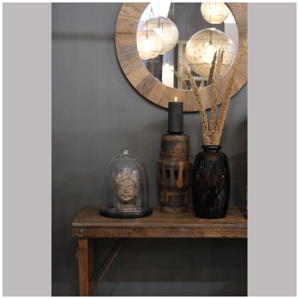 Torino glasklokke p sort bund - Stor