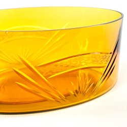 Vintage glasskl med trlg - gylden