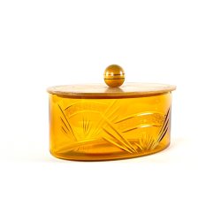 Vintage glasskl med trlg - gylden