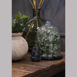 Torino glasklokke p sort bund - Stor