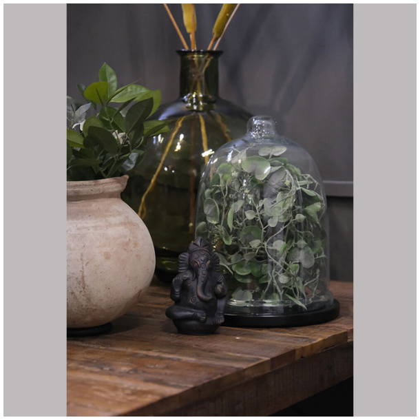 Torino glasklokke p sort bund - Stor