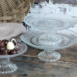 Opsats i glas m/mnster - 20 cm