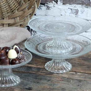 Opsats i glas m/mnster - 20 cm