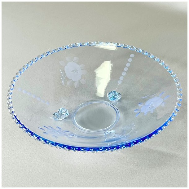 Glasskl p fdder - lysebl m/perlekant