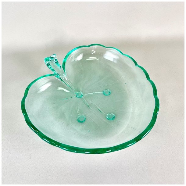 Glasskl - stor, bleformet, lysegrn 