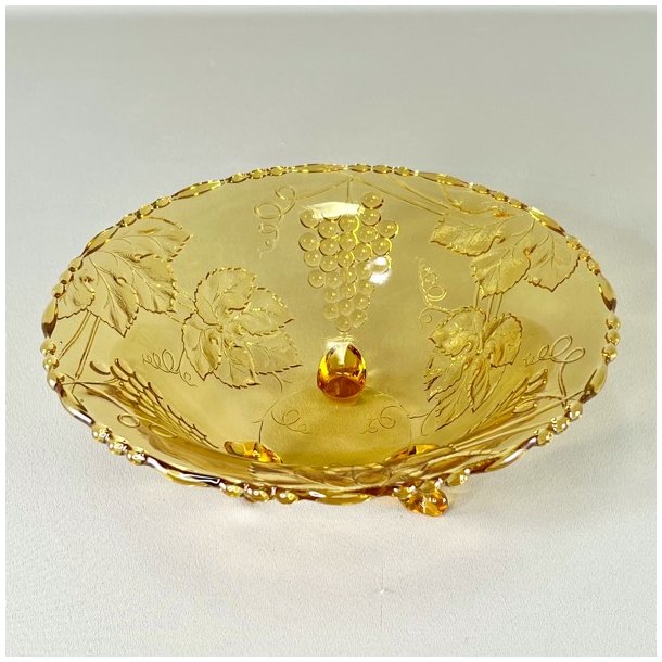 Glasskl - gylden m/vindruer og p fdder