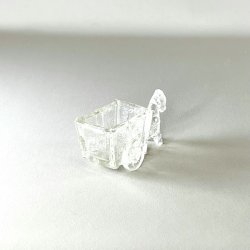 Vintage glasskl med sel og vogn - lille