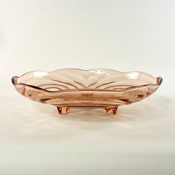 Glasfad - lyser�d m/blondekant og p� f�dder