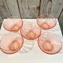 Glasskl lille (st a' 5 stk) - lyserd med swirl effekt