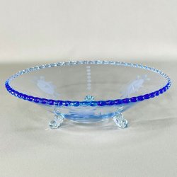 Glasskl p fdder - lysebl m/perlekant