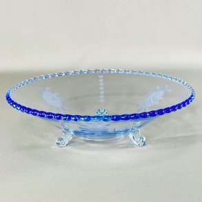 Glasskl p fdder - lysebl m/perlekant