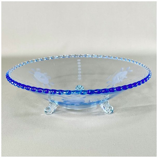 Glasskl p fdder - lysebl m/perlekant