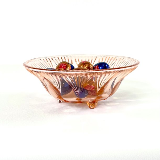 Glassk�l - lyser�d m/viftem�nster og p� f�dder 