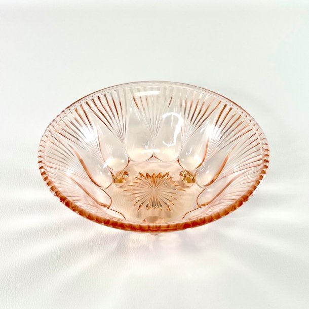 Glassk�l - lyser�d m/viftem�nster og p� f�dder 