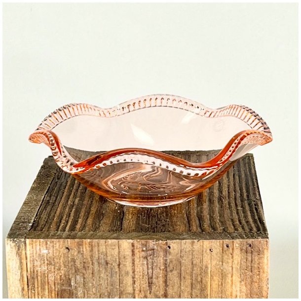 Glasskl - blondekant, lille, lyserd 