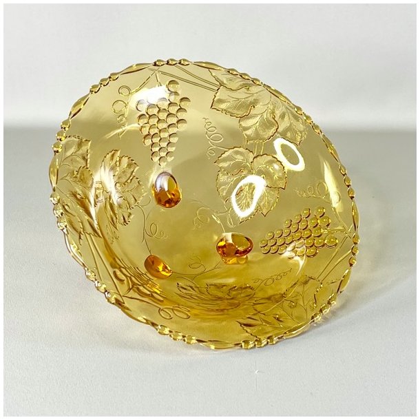 Glasskl - gylden m/vindruer og p fdder