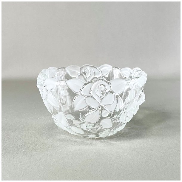 Glasskl med frostede roser 