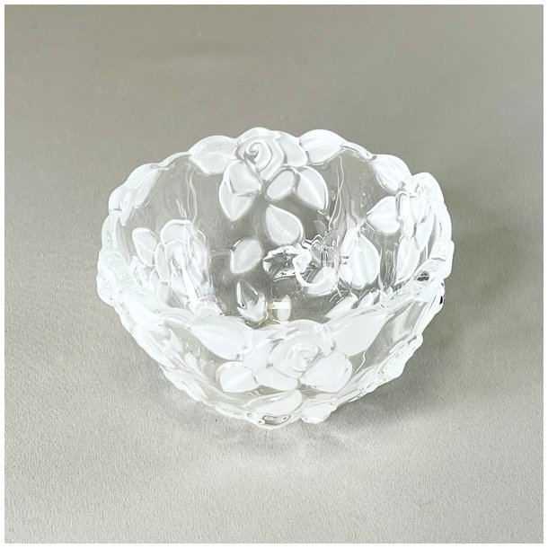 Glasskl med frostede roser 