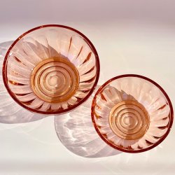 Sklest (2 stk) - lyserdt presset glas