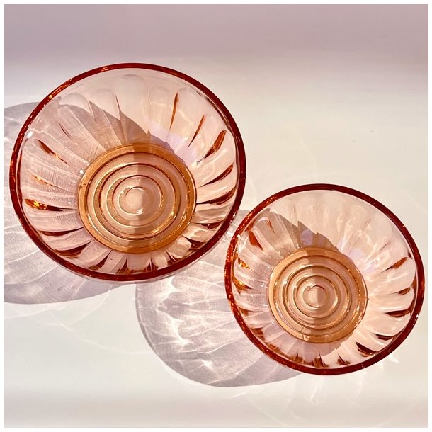 Sklest (2 stk) - lyserdt presset glas