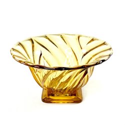 Glassk�l - stor, gylden p� fod