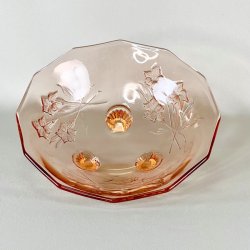 Glasskl - lyserd m/blomster og p fdder